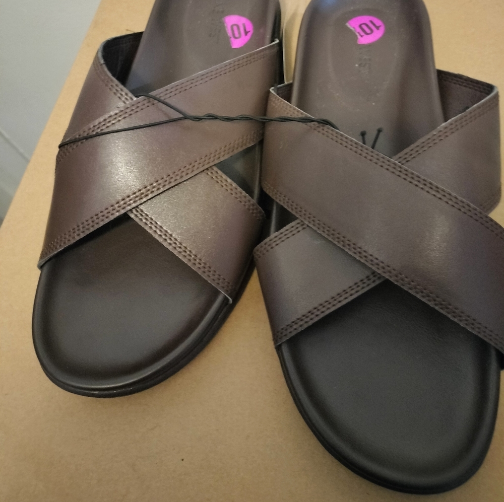 Men Nine West Leather Sandals - Picture 4 of 5